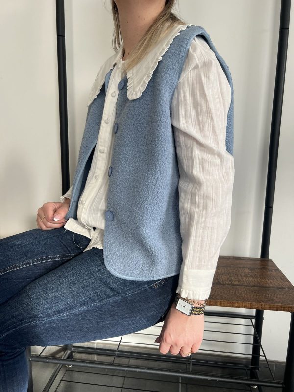 veste sans manches bleu ciel