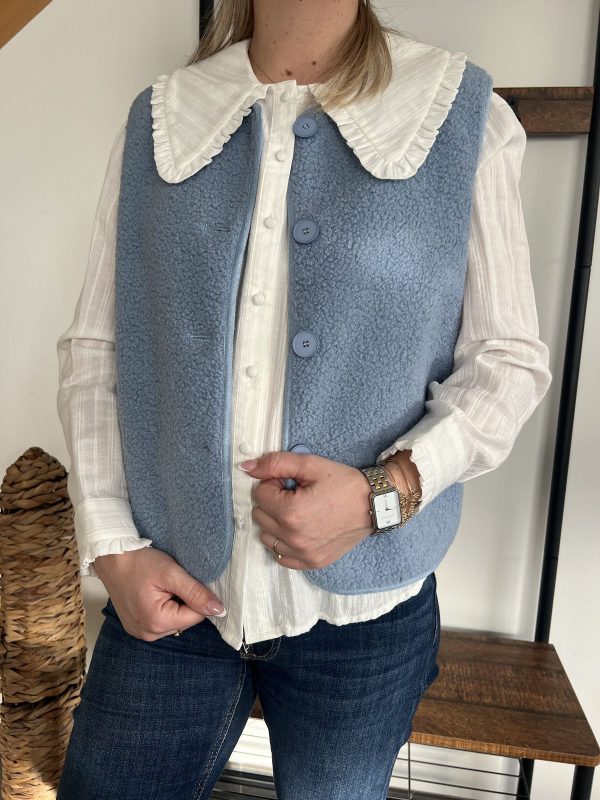 veste sans manches bleu ciel