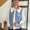 veste sans manches bleu ciel