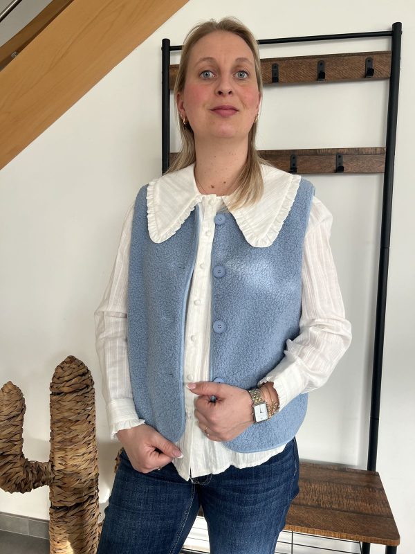 veste sans manches bleu ciel