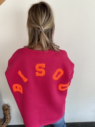 sweat bisou fuchsia