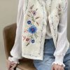 veste sans manches brodée fleurie