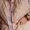 veste sans manches fleurie rose