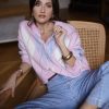 Gilet losanges rose