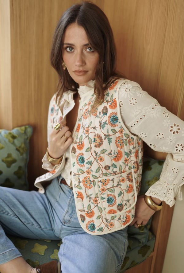 Veste sans manches floral