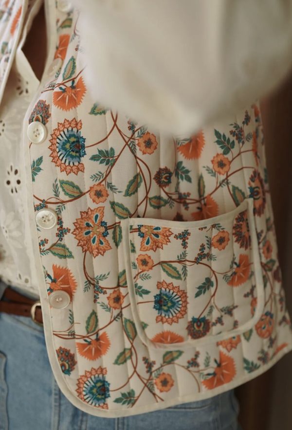 Veste sans manches floral