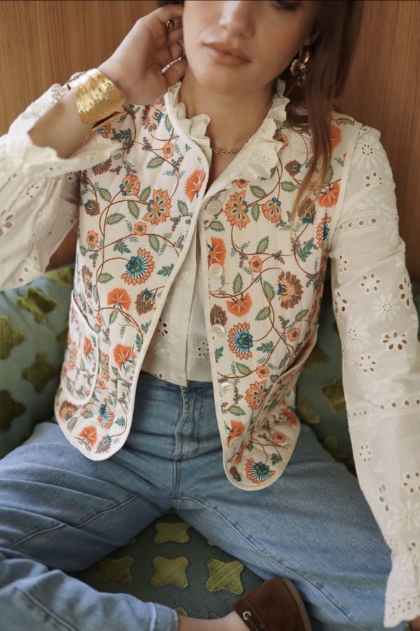 Veste sans manches floral