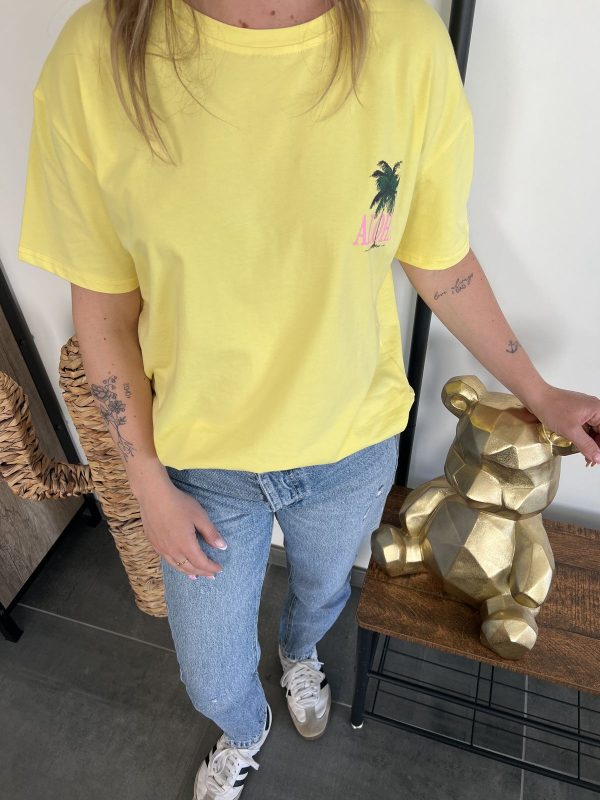 t-shirt Aloha jaune pour femme