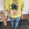 t-shirt Aloha jaune pour femme