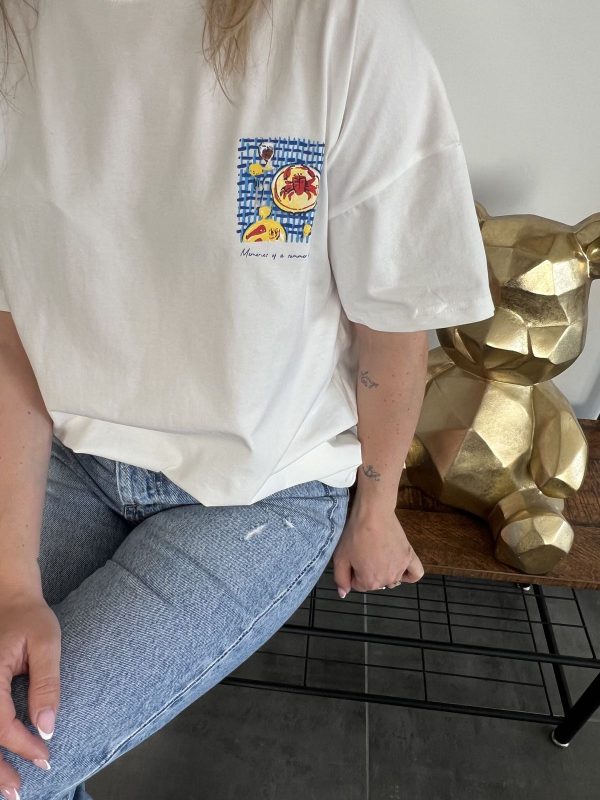 t-shirt crabe blanc pour femme
