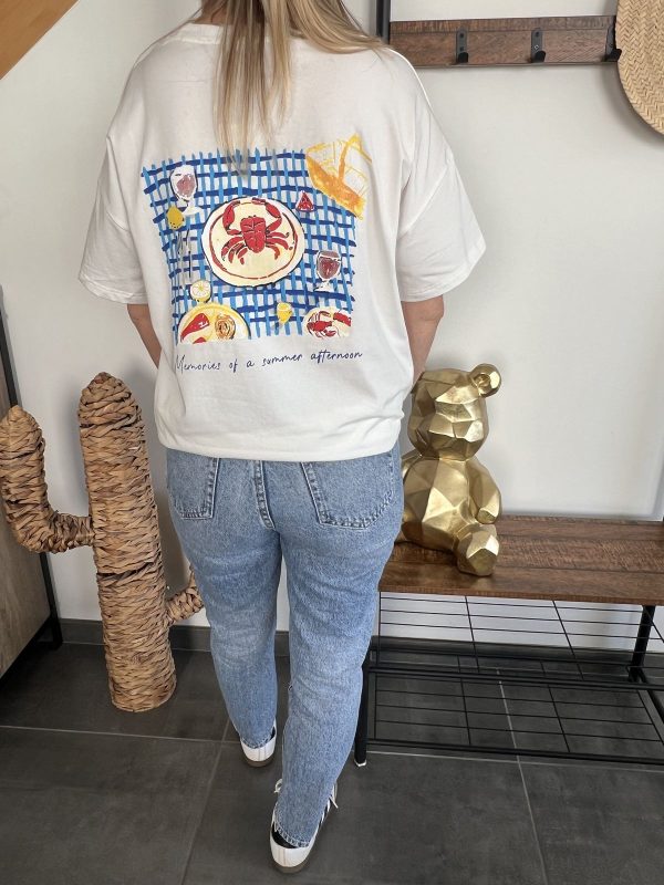 t-shirt crabe blanc pour femme