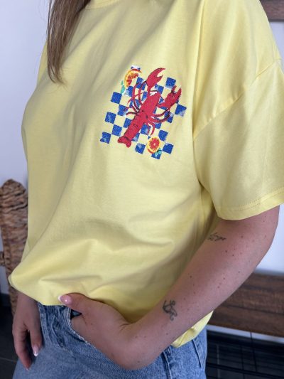 T-shirt femme homard jaune