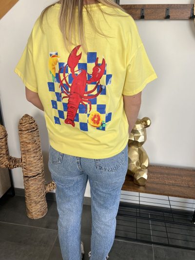 T-shirt homard jaune T-shirt femme homard jaune