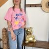 t-shirt femme rose le marché