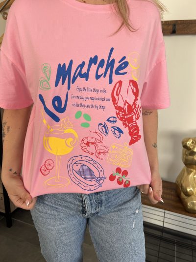 t-shirt rose le marché t-shirt rose le marché pour femme