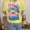 t-shirt femme jaune