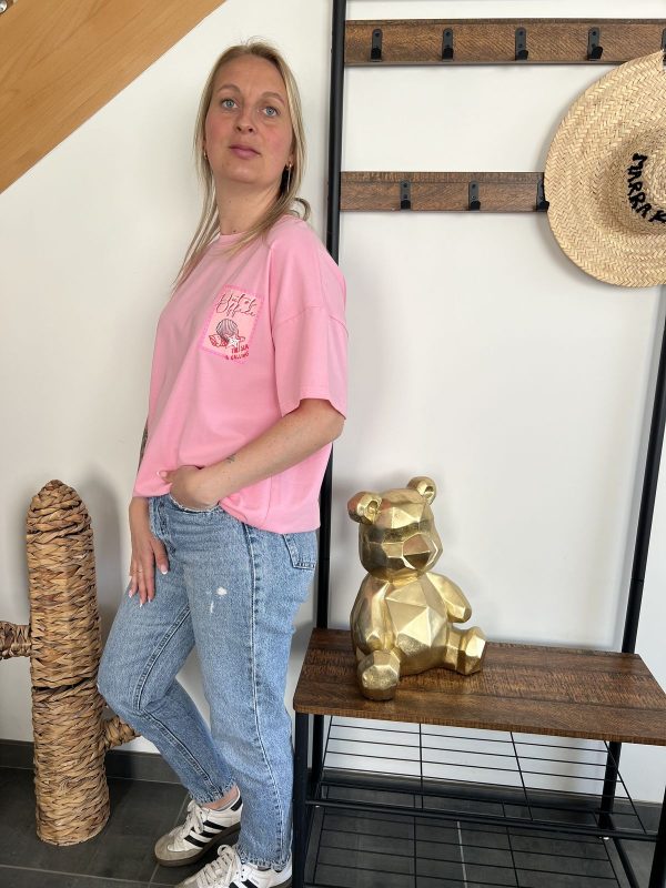 T-shirt coquillage rose