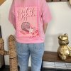 T-shirt coquillage rose pour femme