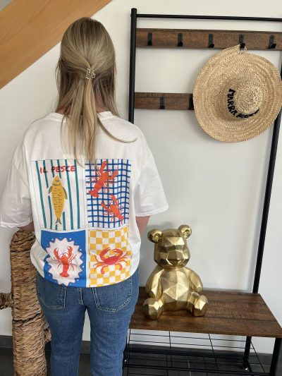 T-shirt homard blanc T-shirt homard blanc femme