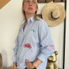 Chemise rayée bleu femme