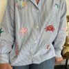 Chemise rayée bleu femme