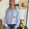 Chemise rayée bleu femme