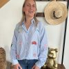Chemise rayée bleu femme