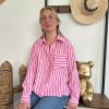 Chemise rayée rose