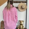 Chemise rayée rose