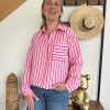 Chemise rayée rose