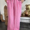 Pantalon rayé rose