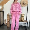 Chemise rayée rose