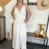 Robe longue blanche en broderie