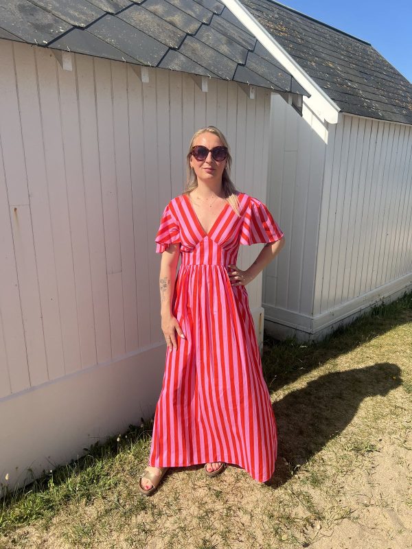 Robe longue à rayures