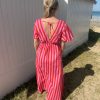 Robe longue à rayures