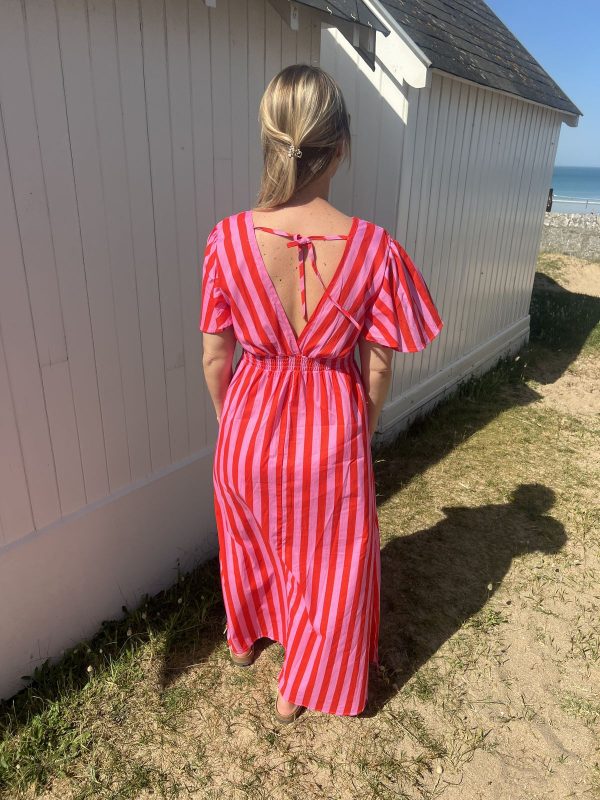 Robe longue à rayures