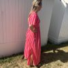 Robe longue à rayures
