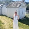 Robe longue blanche en broderie