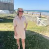 Robe à rayures beige