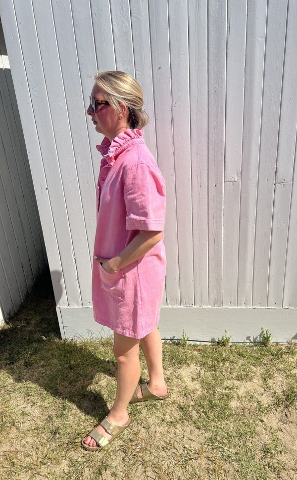 Robe en jean rose