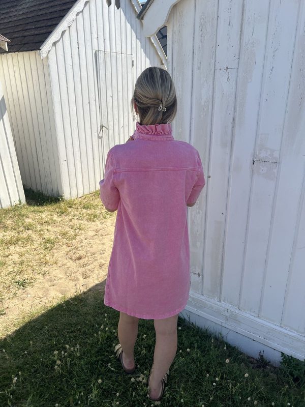 Robe en jean rose