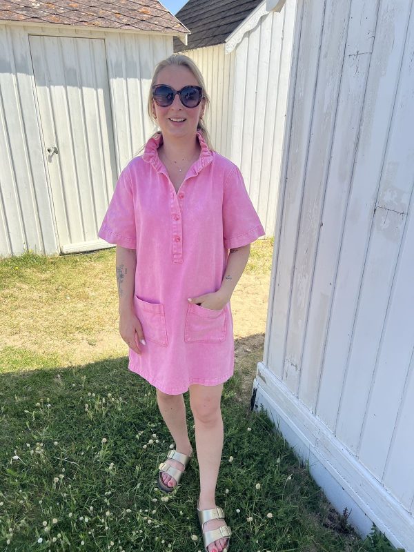 Robe en jean rose