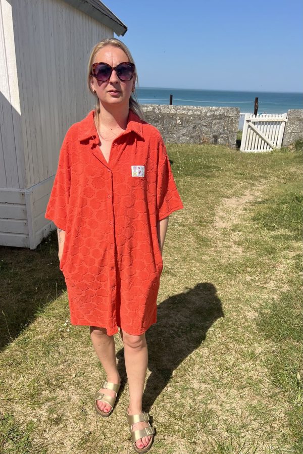 Robe en éponge orange
