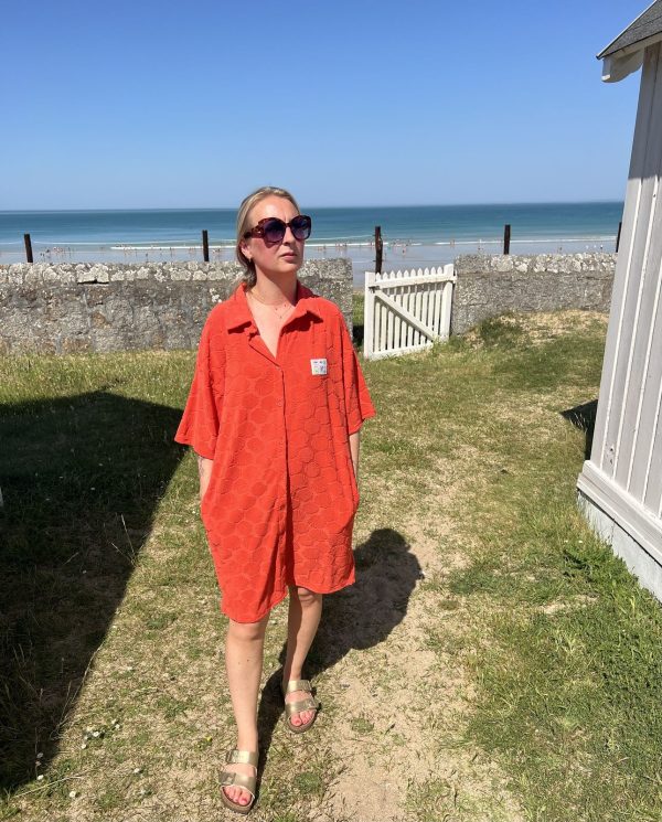 Robe en éponge orange