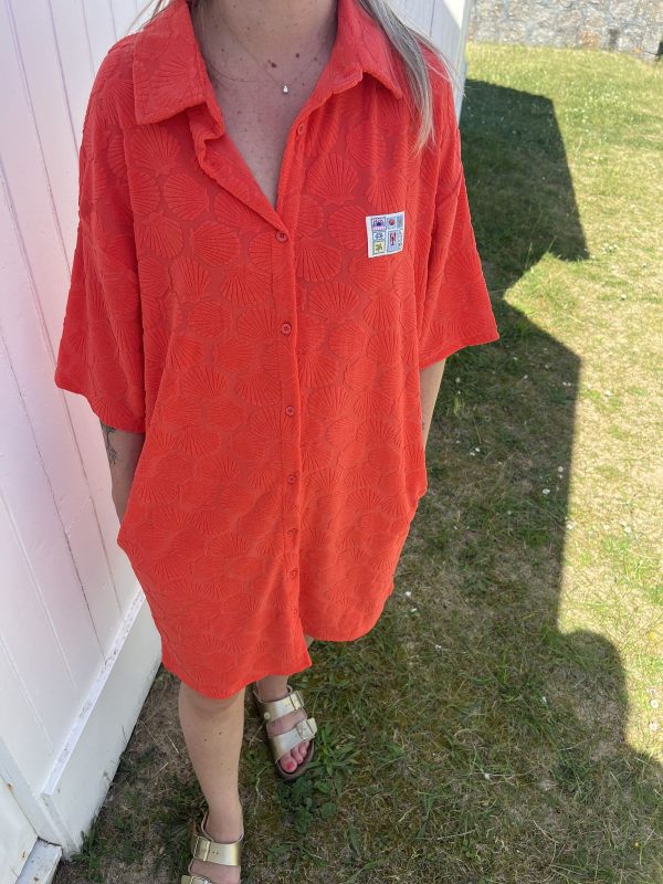 Robe en éponge orange