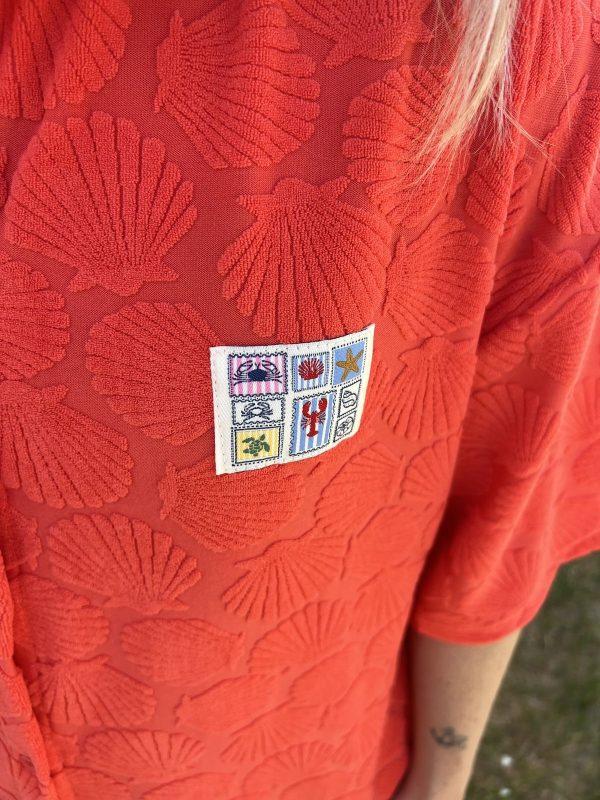 Robe en éponge orange