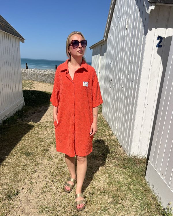 Robe en éponge orange