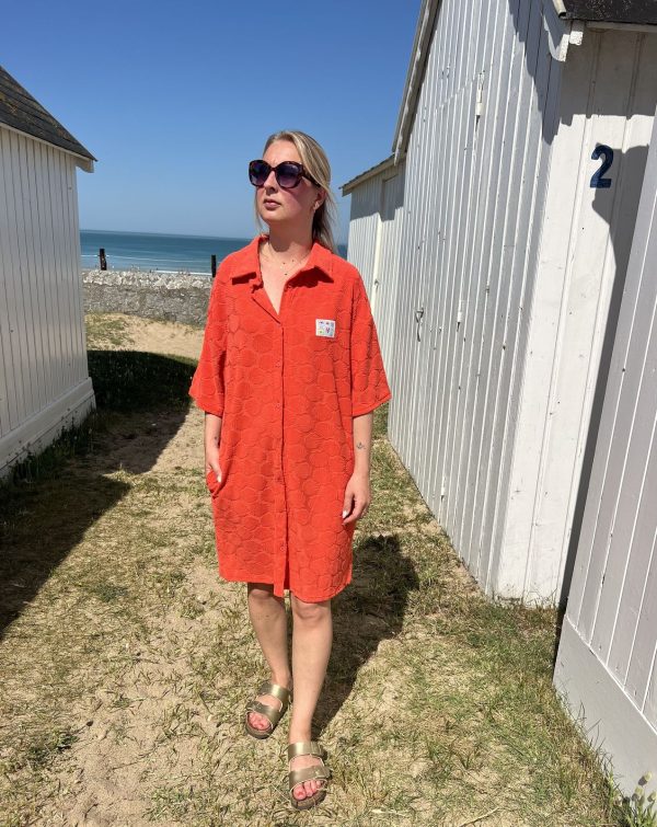Robe en éponge orange